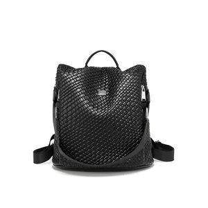 Anti-theft Backpack Purse for Women Waterproof Woven Leather Rucksack Casual🐳